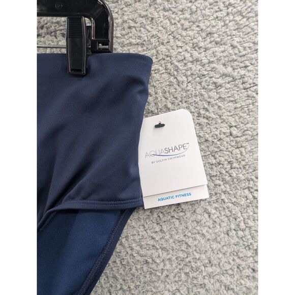 Dolfin Aquashape Women's Navy Blue High Waisted Contemporary Swim Bottom 2XL NEW - Picture 4 of 9